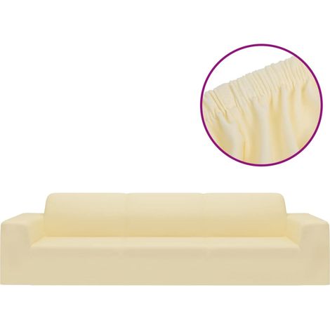 Maison Exclusive - Fodera Elasticizzata Divano 4 Posti in Jersey Poliestere Crema