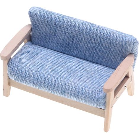 Ensemble de canapé simple pour maisons de poupées, causeuse, pour des scènes réalistes de chambre à coucher, petits meubles (1/5)