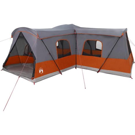 vidaXL Tent 16-Person with Roof Grey and Orange 680 x 510 x 210 cm