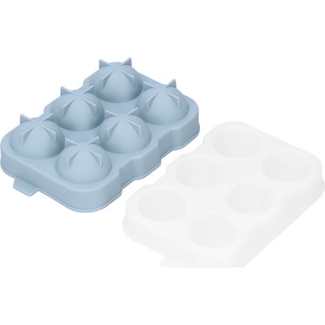 Moule à glaçons sphériques en silicone à 6 trous avec couvercle - Outils de bricolage faits main