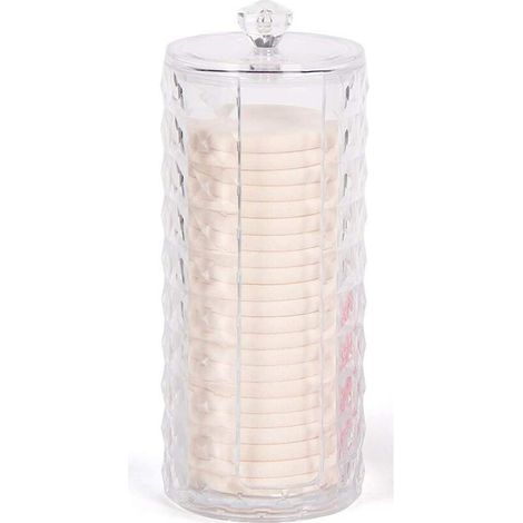 1 Boîte de rangement, acrylique transparent, design diamant, distributeur cotons, porte-cotons-tiges, salle de bain (1/5)