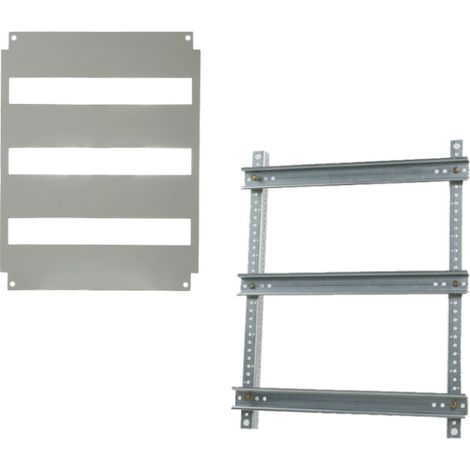 Châssis avec plastron 69 modules pour coffret polyester 500x600 Solera Polibox (1/2)