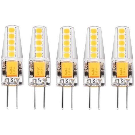 Lot de 5 ampoules LED G4 Blanc naturel 4000K AC/DC 12V 3W 200LM remplacement g4 20w halogène Pas de variateur Pas de scintillement Ampoule à culot à broches led (1/5)