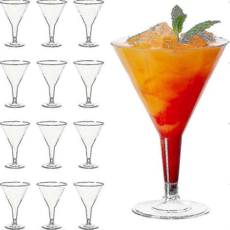 Lot de 96 verres à martini réutilisables en plastique, d'une capacité de 210 ml, pour cocktails et desserts