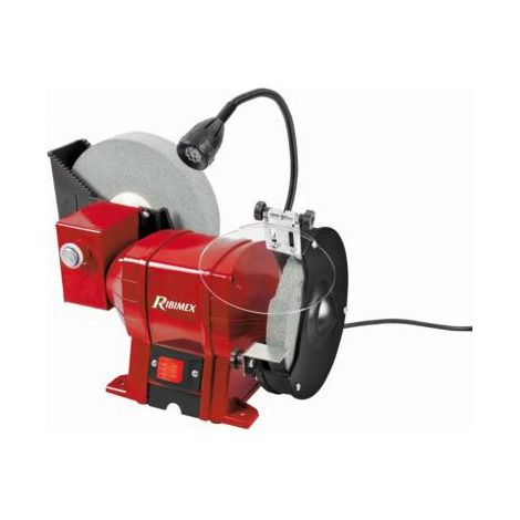 Ribitech – Touret à meuler combiné 250W avec lampe LED – Meule à eau Ø 200mm et meule à sec Ø 150mm – Vitesse 2850 tr/min – PRTMEMIX400 (1/6)
