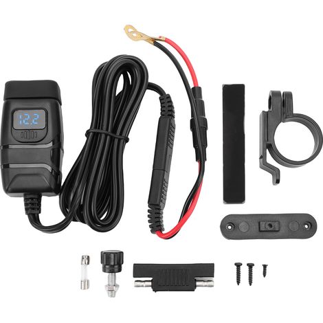 Chargeur USB moto 3.0 double téléphone – Voltmètre interrupteur tablette GPS bleu, recharge (1/5)
