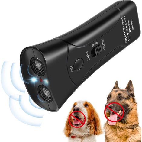 Dispositivo antiladridos ultrasónico con doble sensor y LED, alcance de 9,75 m. (1/5)