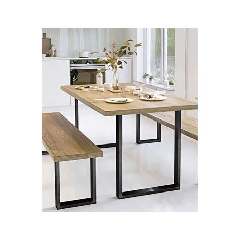 Juego de 2 patas para banco 400X270mm. Negro mate -