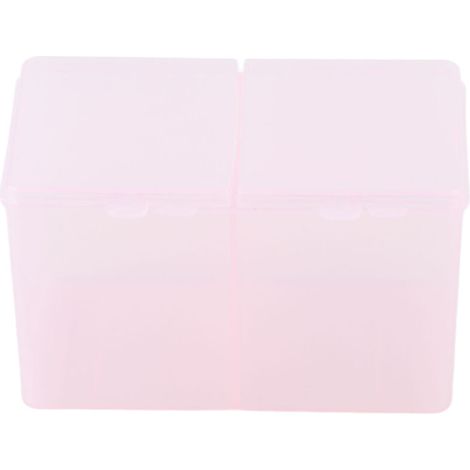 Transparente Aufbewahrungsbox für Wattepads, 2 Fächer, geruchsneutral, rosa – für Zuhause, Büro oder Schule (1/5)