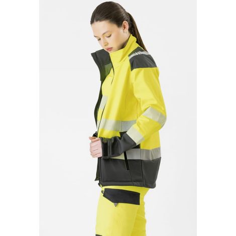 Chaqueta Workshell de alta visibilidad combinada, EN ISO 20471 antifrío S9201 WORKTEAM XXL Gris Oscuro+Amarillo A.V. (1/5)