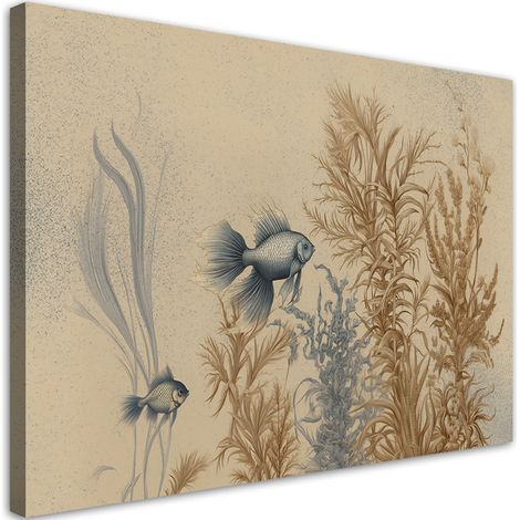 Tableau sur toile pour le salon AI - Poissons et plantes marines 60x40 (1/5)