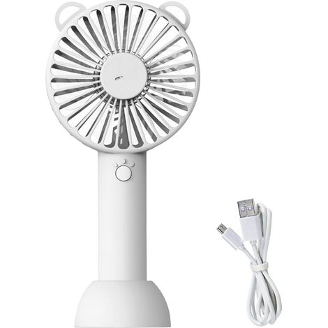 Ventilateur portable avec base, mini ventilateur à 3 vitesses, silencieux, idéal pour les voyages, le camping, le bureau et la maison. Alimentation USB. (1/5)