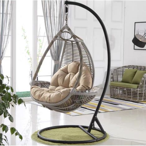 Coussins de siège pour fauteuil œuf en panier - Coussins de berceau pour hamac de jardin, coussin de siège uniquement. (1/3)