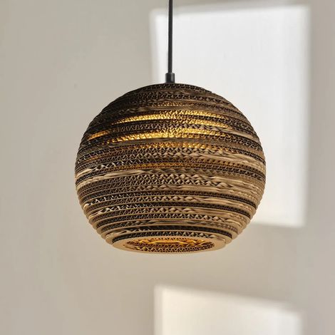 [GEBRAUCHT] B-Ware Osram Pendelleuchte Hängeleuchte Ball Braun Pappe E27 Led ø 26 Cm Lampe Leuchte