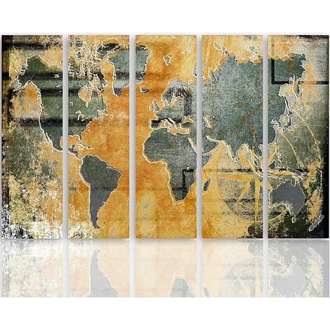Tableau carte du monde en graphite - 200 x 100 cm (1/5)