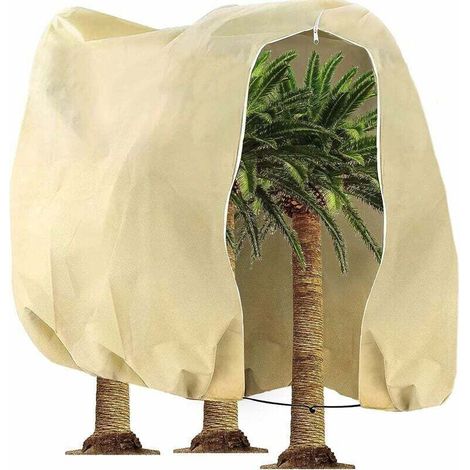 Lot de 2 housses de protection pour plantes d'hiver avec cordon de serrage et fermeture éclair, polypropylène 80 g/m², résistantes et réutilisables, 250 x 360 cm (1/5)