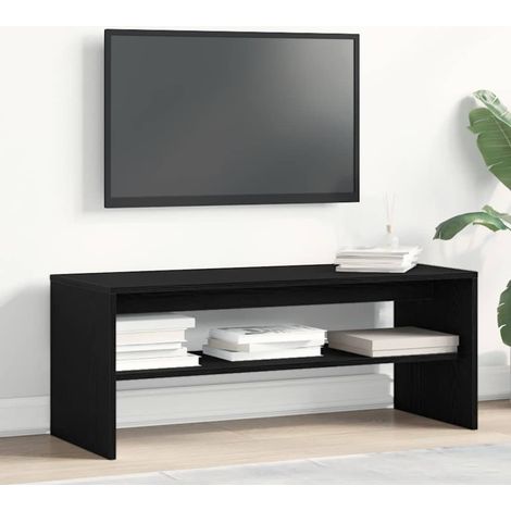 Mueble para TV madera contrachapada roble negro100x40x40 cm