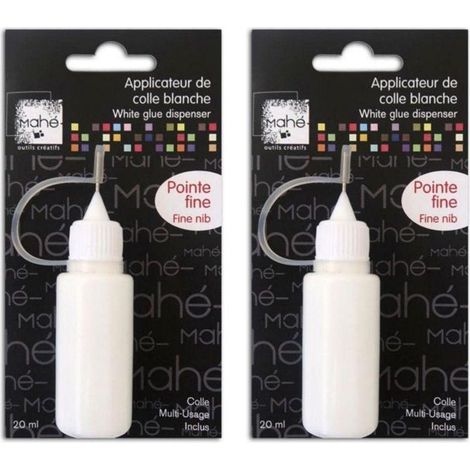 2 tubes de colle blanche pointe fine - 20 ml