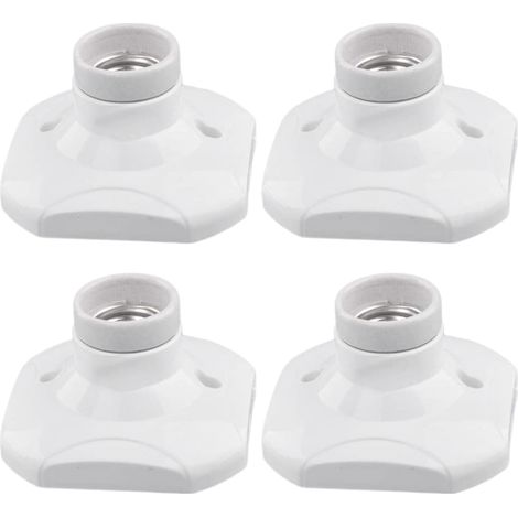 Ortviai Support de Lampe Plafond/Mur E27 en Céramique Blanc – Lot de 4, 94 x 94 x 51 mm, Résistant à la Chaleur (1/5)