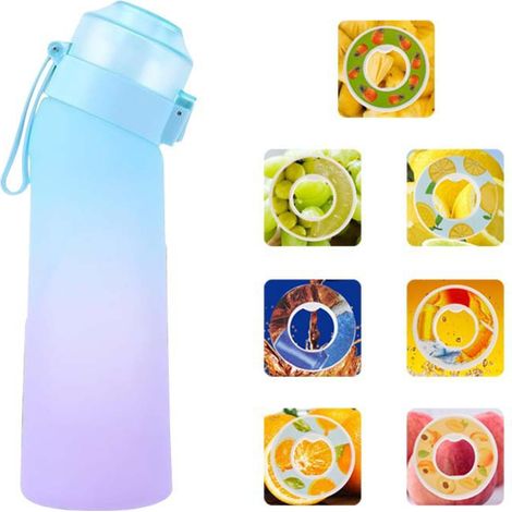 Générique Gourde Sport, avec Lot de 7 capsules aromatiques pour bouteille d'eau, Pods parfumés pour eau aromatique 0 sucre, Sans BPA, bouteille d'eau étanche, pour gym, bureau, course à pied，Dégradé b