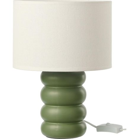 Lampe à Poser en Céramique "Eva" 31cm Vert (1/3)