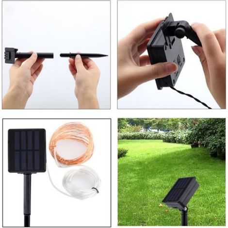 Guirlande Lumineuse Solaire,20M 200 LED Exterieur Étanche Lampe Solaire pour Jardin, Terrasse, Fête Party Décoration(Blanc Chaud) (1/4)