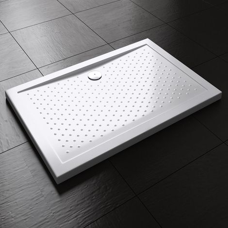 Durovin Bathrooms Acrylic Shower Tray Anti Slip Surface - Rectangular - 800 x 700mm (1/4)