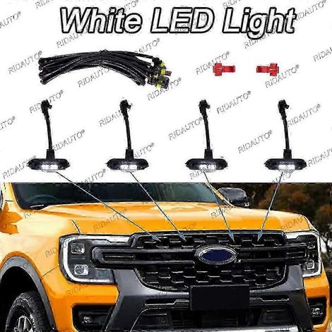 Phare LED ambre jaune Raptor pour voiture, boîtier translucide, compatible avec les améliorations pour Ranger Wildtrak nouvelle génération 2023-2024 (Australie) (lumière blanche) (1/5)