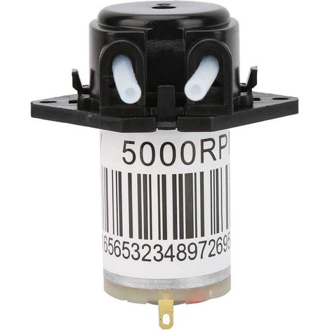 Pompe à eau miniature, pompe doseuse 6V tête péristaltique eau chimique liquide pompe à eau miniature automatique pour laboratoire d'aquarium chimique analytique(Flat black) (1/5)