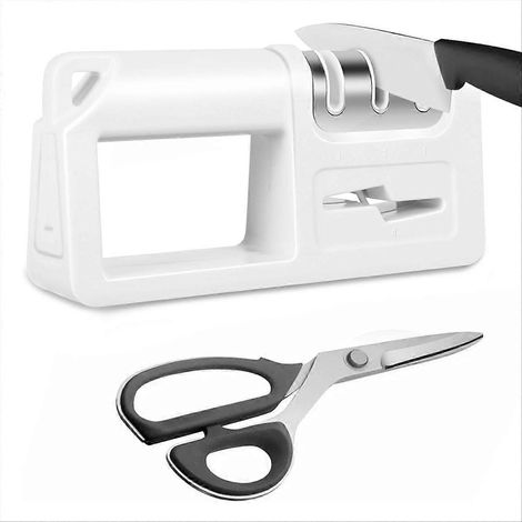 Aiguiseur de couteaux avec ciseaux aiguiseur pour Repairing Restoring blanc (1/5)