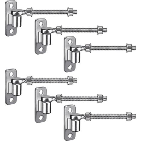 Lot de 6 charnières de portail M12 robustes de 16 mm à crochet à goupille avec plaque de charnière à œillet en acier inoxydable pour portail de ferme/clôture en bois/allée, 200 mm (1/5)
