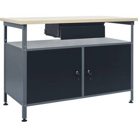 Werkbank Schwarz 120x60x85 cm Stahl (1/5)