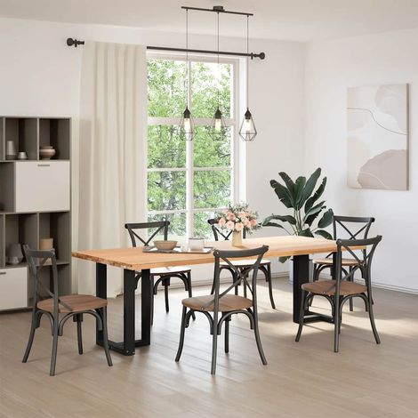 Maison Exclusive - Esstischbeine T-Form 2 Stk. Schwarz 50x35x(72-