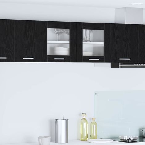 vidaXL Mueble colgante con puerta Roble Negro y 80 x 31 x 40 cm (1/5)