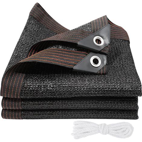 Filet D'ombrage Toile D'ombrage avec Œillets 2x3m Voile D'ombrage Taux D'ombrage De 90% Filet Protection Solaire Avec Corde En Polyester De 5m Pour Serre Jardin Pergola Patio Lawn Noir (1/5)