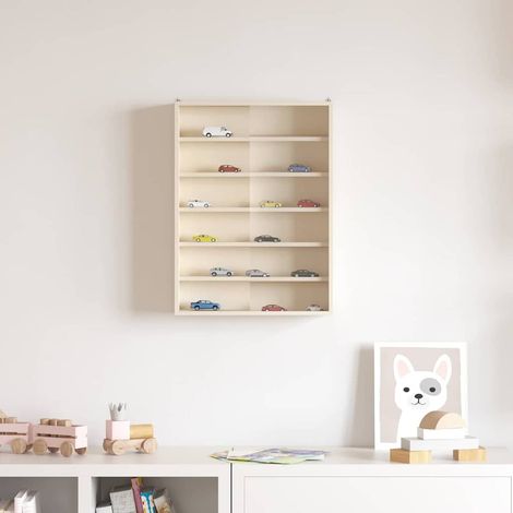 vidaXL Wall Display Case with Shelf Beige 40 x 8.5 x 54 cm Plywood (1/5)