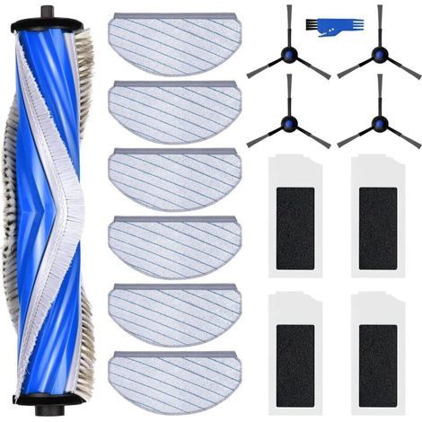 Kit d'accessoires pour Ecovacs Deebot N20 Plus, 6 serpillères, 1 brosse principale, 4 brosses latérales, 4 filtres, pièces de rechange pour robot aspirateur (1/4)