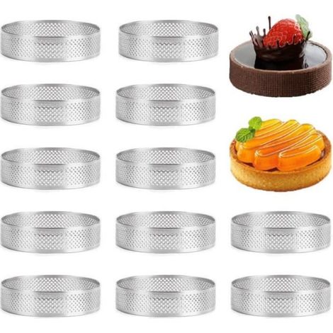 Cercle À Pâtisserie - Acier Inoxydable - Antiadhésif - Pour Gâteaux Et Tartelettes - 12 Pièces (1/4)