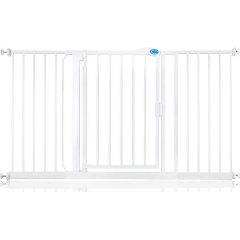 Bettacare Auto Close Pet Gate, 147cm - 154cm, White, Pressure Fit Stair Gate for Dog & Puppy