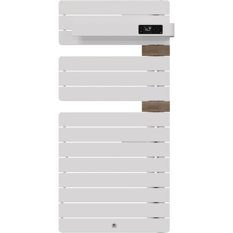THERMOR - Sèche-serviettes connecté Allure 4 500W Blanc mat/Chêne Mat à droite - 483292
