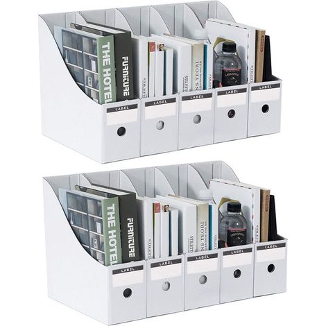 Portariviste con 10 scomparti, formato A4 scatola da scrivania con divisori per documenti e cartelle organizer da scrivania per cartelle, articoli di cancelleria e forniture per ufficio. (1/5)