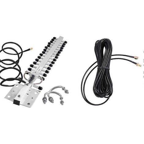 Antenne sans fil omnidirectionnelle Yagi 2,4 GHz 16 DBI-18 DBI, 1,5 m, avec connecteur RP-SMA mâle-femelle antenne sans fil 10 m. (1/5)