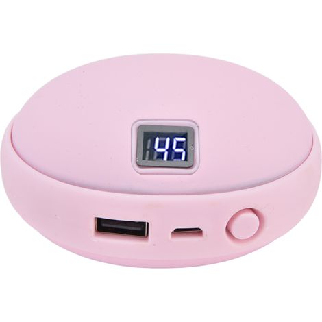 Mini Chauffage Mains USB Rechargeable 10000mAh - Rose - Chauffage Portable Hiver