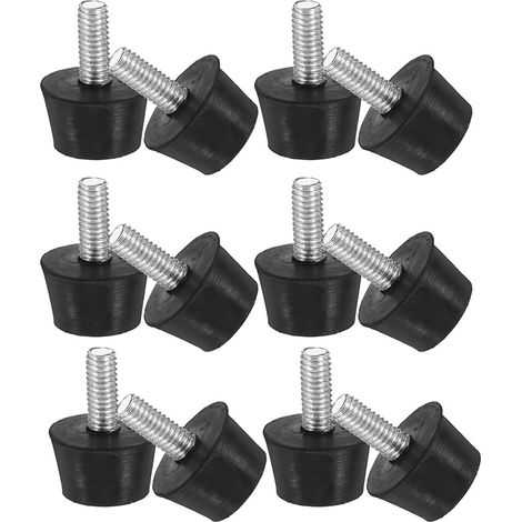 Lot de 12 Pieds De Nivellement Réglables M6 À Visser Niveleurs De Pieds De Meuble en Caoutchouc Patins Antidérapants Protection du Sol pour Tables Chaises Armoires Et Canapés (1/5)