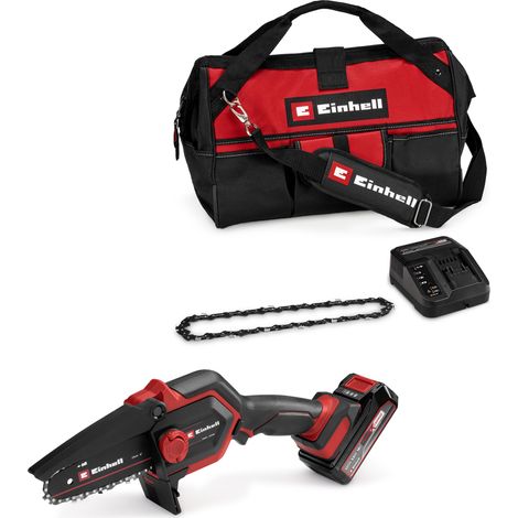 Einhell Akku-Astkettensäge GE-PS 18/15 Li Bag Kit Power X-Change (18 V, Brushless, 12,5 cm Schnittlänge, inkl. 2,5 Ah Akku, Ladegerät, Ersatzkette, Einhell Bag 45/29) (1/5)
