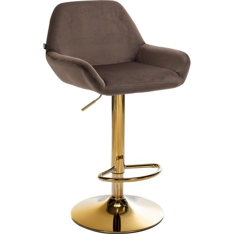Sgabello da bar Braga in velluto oro marrone