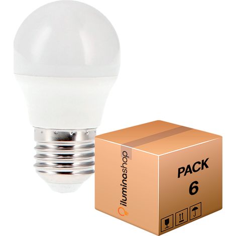 IluminaShop - Bombilla LED E27 G45 7W (Pack 6 Unidades)  Blanco Neutro 4000K (1/3)