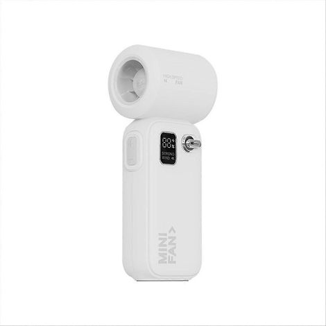 Tragbarer Hochleistungs-Turboventilator, 100 einstellbare Geschwindigkeitsstufen, 3600 mAh Akku, weiß. (1/5)