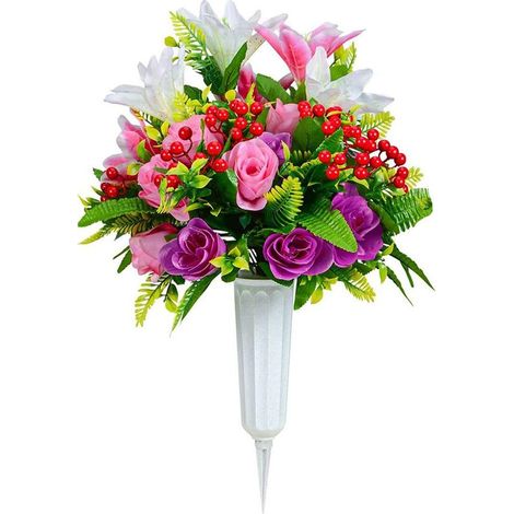 Fleurs artificielles, bouquets funéraires artificiels pour cimetières-AquaForge (1/5)
