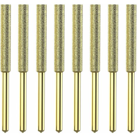 Green Mobility-8Pcs Meches De Tronconneuse Affuteuse Diamantee Plaquee Titane Lime De Tronconneuse Electrique Haute Durete - 4Mm (1/5)